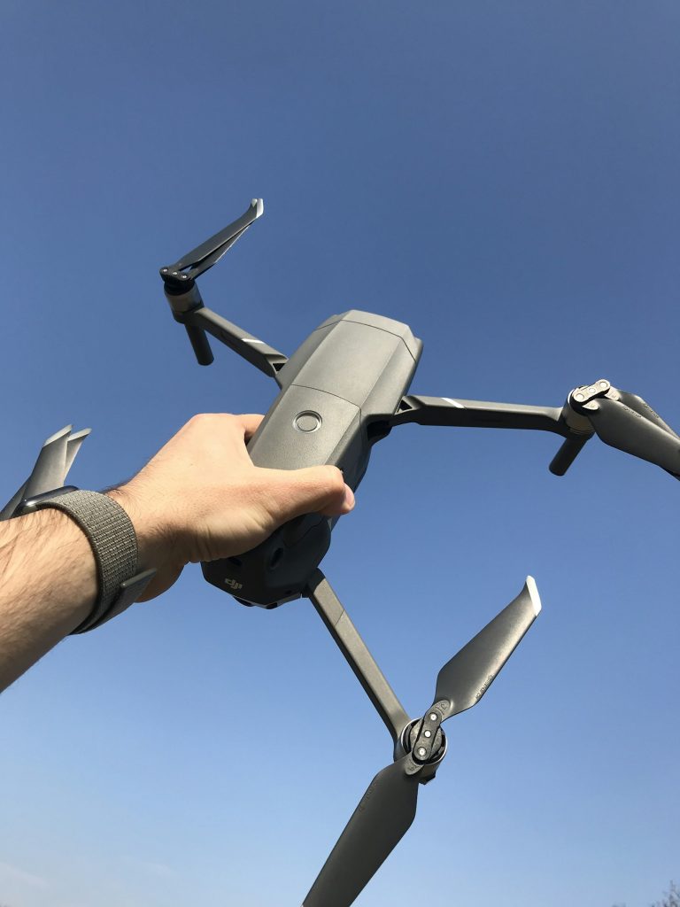 black quadcopter drone